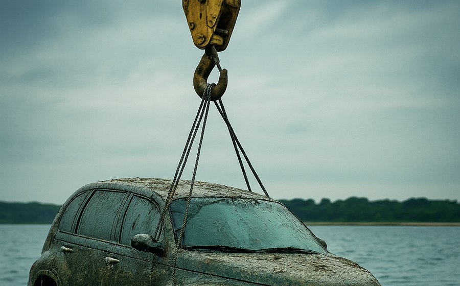 The vehicle, a barnacle-covered 2007 Chrysler PT Cruiser, was found in about 17 feet of water in Mount Sinai Harbor near Cedar Beach on June 30. Volunteer search divers with the civilian groups Exploring With a Mission and Adventures With Purpose located the vehicle using side-scan sonar mounted on kayaks.