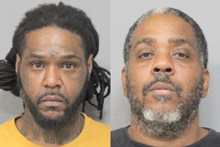 Mugshots of the two individuals arrested during a July 29, 2025 traffic stop in Uniondale, where police recovered a loaded 9mm handgun and suspected crack cocaine. Both men face multiple felony charges and were scheduled for arraignment in First District Court, Hempstead.