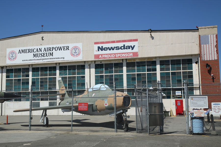 One of Farmingdale’s most notable landmarks is the American Airpower Museum, pictured above. Located on the former site of Republic Aviation, the museum showcases vintage aircraft and military exhibits, honoring Long Island’s aviation heritage.