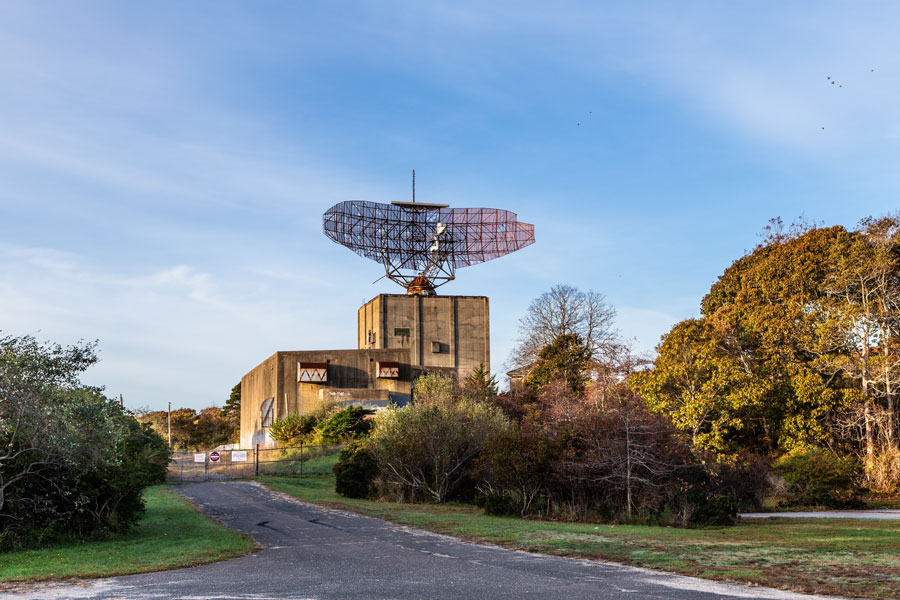AN/FPS-35 radar tower above the Atlantic at Camp Hero State Park in Montauk.