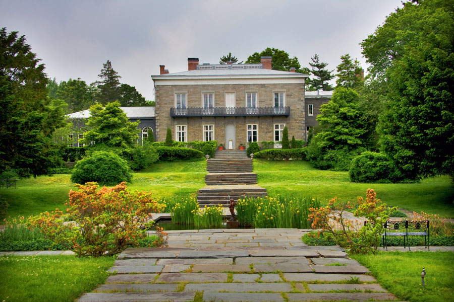 gardens and grounds of historic mansion in NYC