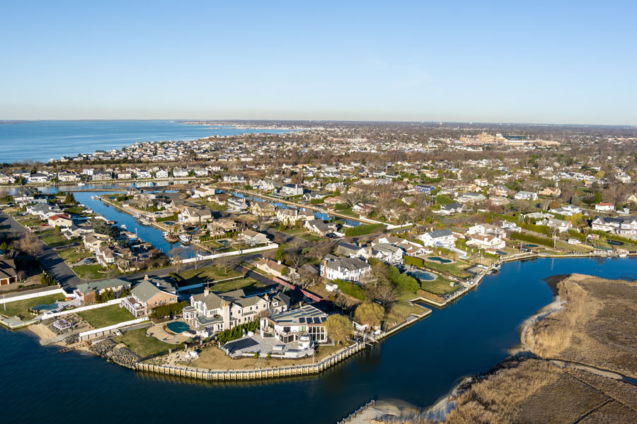 Aerial View of South Shore of Long Island