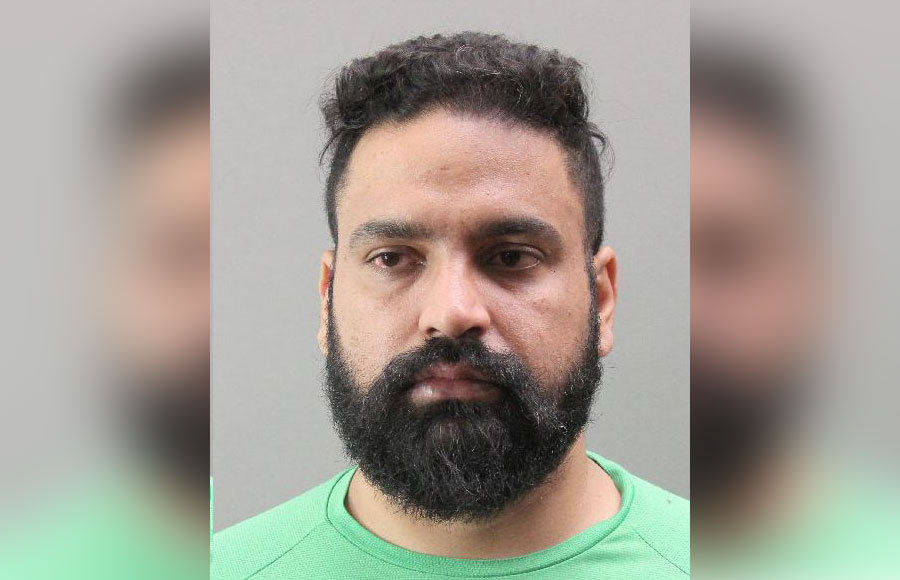 Mugshot of 30-year-old Supreet Mangat of Elmont, who was arrested by Nassau County Police on charges including second-degree arson, criminal mischief, and reckless endangerment after allegedly setting a chair on fire during a disturbance inside a local residence.