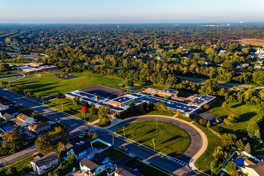 Drone Photo Aerial Bayview Elementary School West Islip West Islip School District