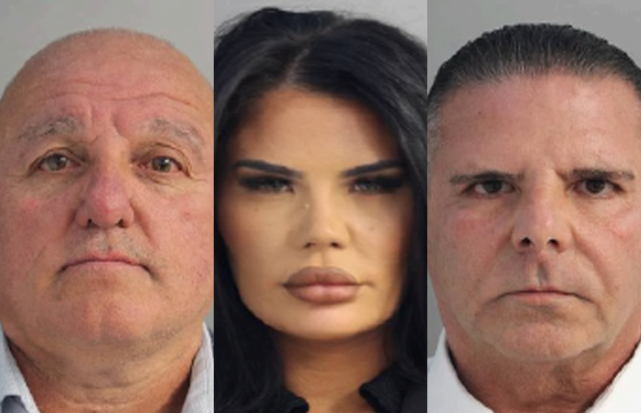 According to Suffolk County District Attorney Raymond Tierney’s office, Frank Saggio, 61, of West Islip (right), managed the enterprise between October 2019 and June 2024. Prosecutors said Dana Ciardullo, 33, of North Bellmore, Saggio’s girlfriend, managed the West Babylon brothel and  an 18-year veteran of the Suffolk County Police Department, George Trimigliozzi, 56, of Islip, worked as co-manager of the Holbrook operation alongside a Co-Defendant. Image: Suffolk County Police 