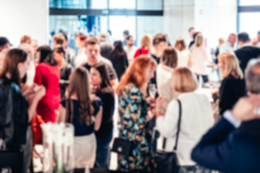 Blured image of businesspeople at coffee break at conference meeting. Business and entrepreneurship.