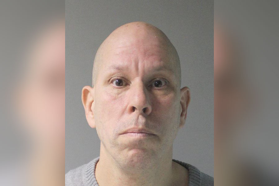 Mugshot of Michael Dubrow, 54, of Brooklyn, following his arrest in connection with a trespassing and assault incident at Roosevelt Field Mall in Garden City, New York.