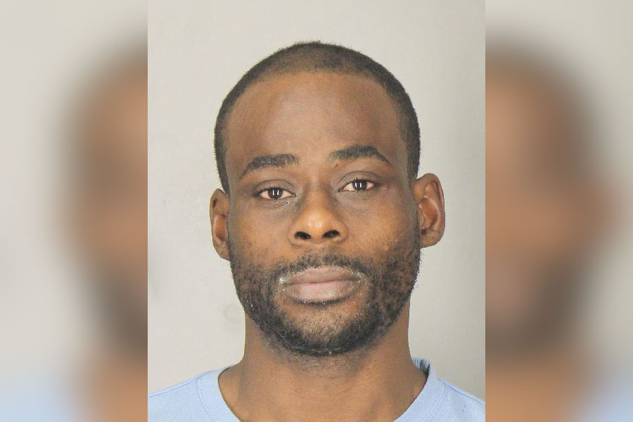 Shabaz Hall, 32, of Roosevelt, was arrested after allegedly threatening officers with a metallic object and injuring two during a disturbance on Brookside Avenue. (Photo courtesy of Nassau County Police Department)