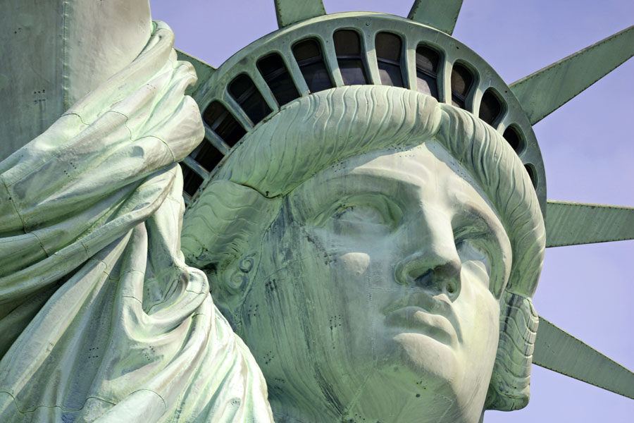 Close-up of Lady Liberty face
