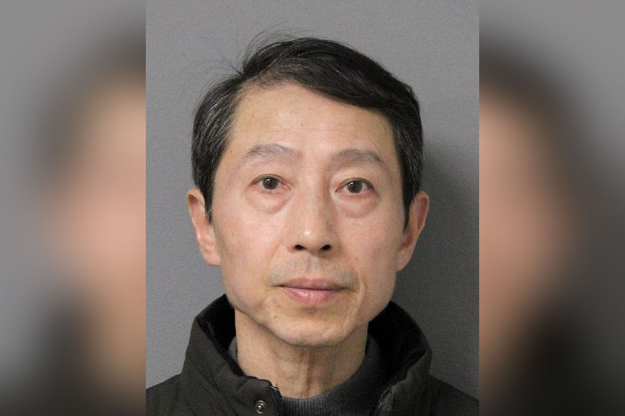 Booking photo of Hua Yang, a Great Neck man charged with public lewdness and endangering the welfare of a child in Nassau County.