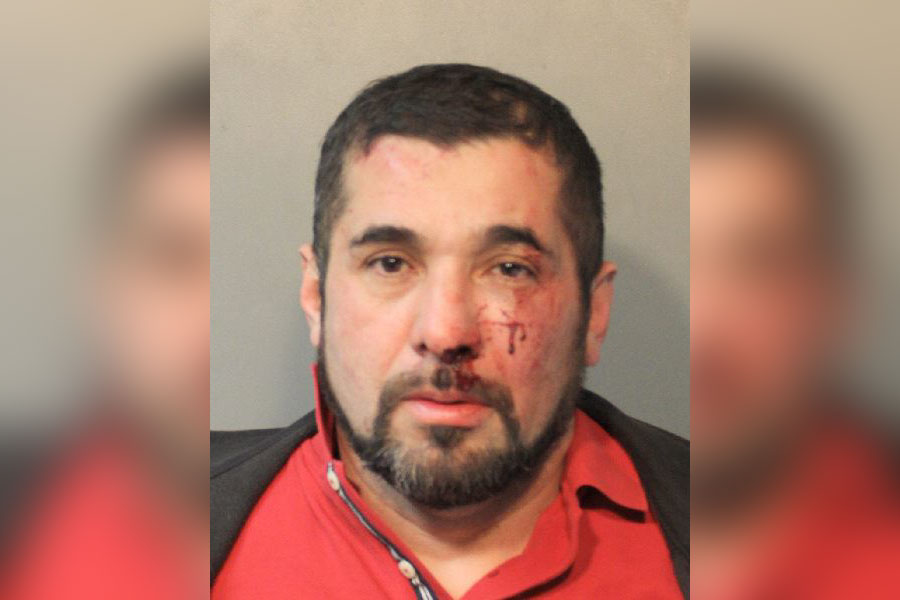 Mugshot of Jose Henrriquez Guillen, the Westbury man accused of fleeing a police investigation in New Cassel and injuring two officers during his arrest.