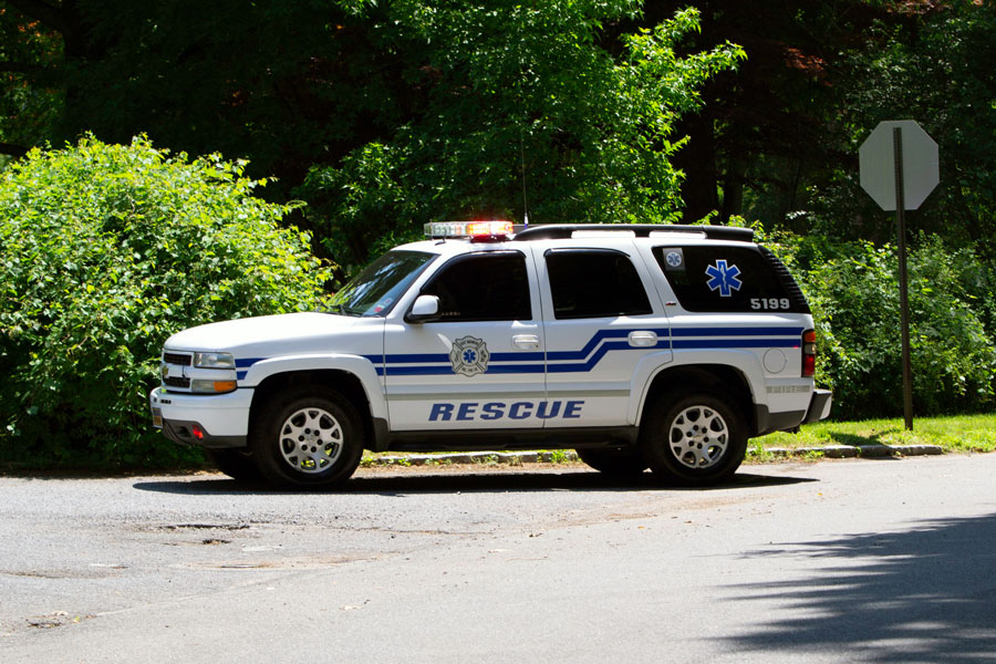 An East Norwich rescue truck is seen responding to a construction-related emergency on Linden Lane. Emergency personnel arrived on scene to assist following reports of an accident at the work site. The response highlighted the role of local rescue units in providing rapid assistance across neighboring North Shore communities.