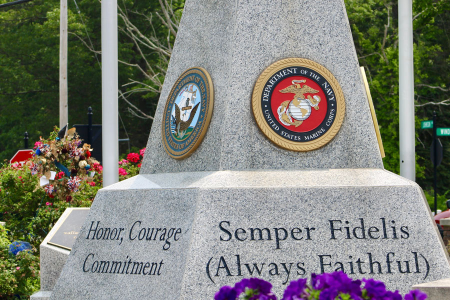 A veterans memorial in Islandia