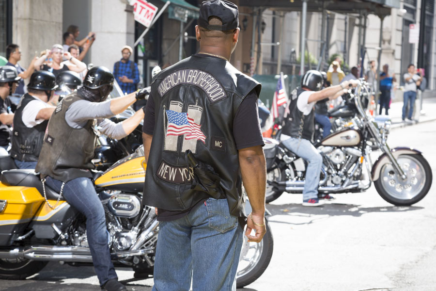 Members of a motorcycle club participate in a public ride in New York City in a file photo. 