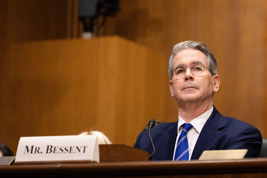 U.S. Treasury Secretary Scott Bessent appears before a Senate committee during a confirmation hearing on Capitol Hill, where lawmakers questioned him on economic policy, financial markets, and the administration’s fiscal agenda.