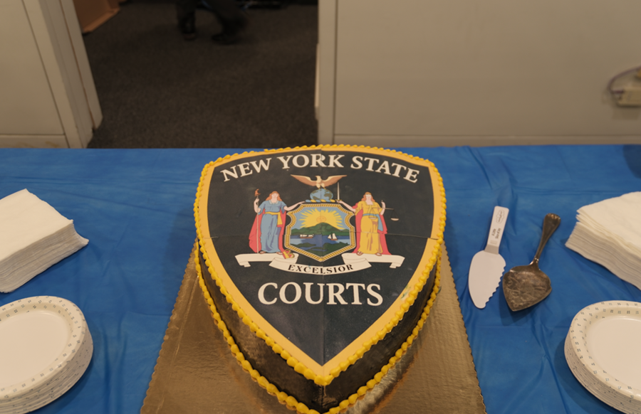 The Court Officer’s ceremonial cake prepared for Suffolk County Courts’ Women’s History Month celebration.