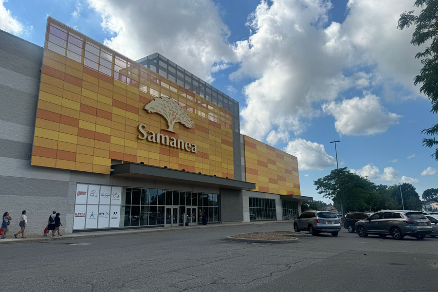 Westbury, New York, USA - July 13th, 2024: Samanea NY mall entrance