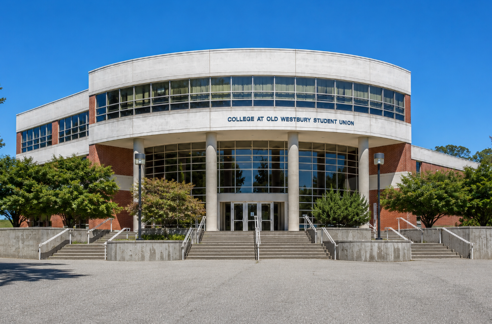 The Student Union building at SUNY Old Westbury serves as one of the campus's central gathering places for student life, events, and services. Located on the university's scenic Nassau County campus in Old Westbury, New York, the modern facility welcomes students, faculty, and visitors throughout the academic year.