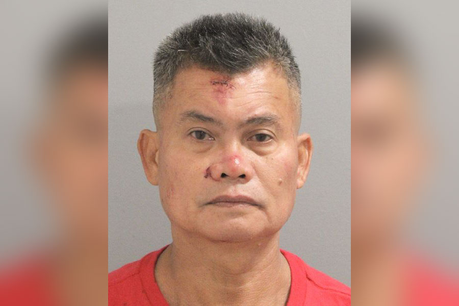 Francis Jimenea, 54, of East Meadow, is pictured following his arrest on charges of Attempted Murder in the Second Degree after an alleged stabbing outside Governors Comedy Club in Levittown on June 18, 2026. Police said the victim was transported to a hospital in critical condition.