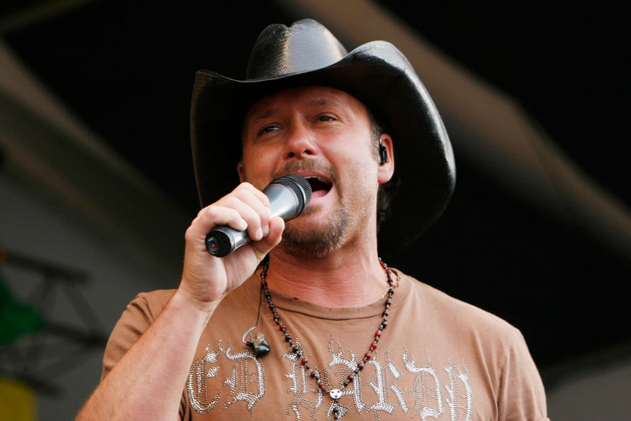 Tim McGraw performs during the 2008 New Orleans Jazz & Heritage Festival in New Orleans, Louisiana. The country music superstar entertained festivalgoers with many of his biggest hits, showcasing the energetic stage presence that has made him one of country music's most successful touring artists. McGraw is scheduled to bring his Pawn Shop Guitar Tour 2026 to Northwell at Jones Beach Theater on July 24, 2026.
