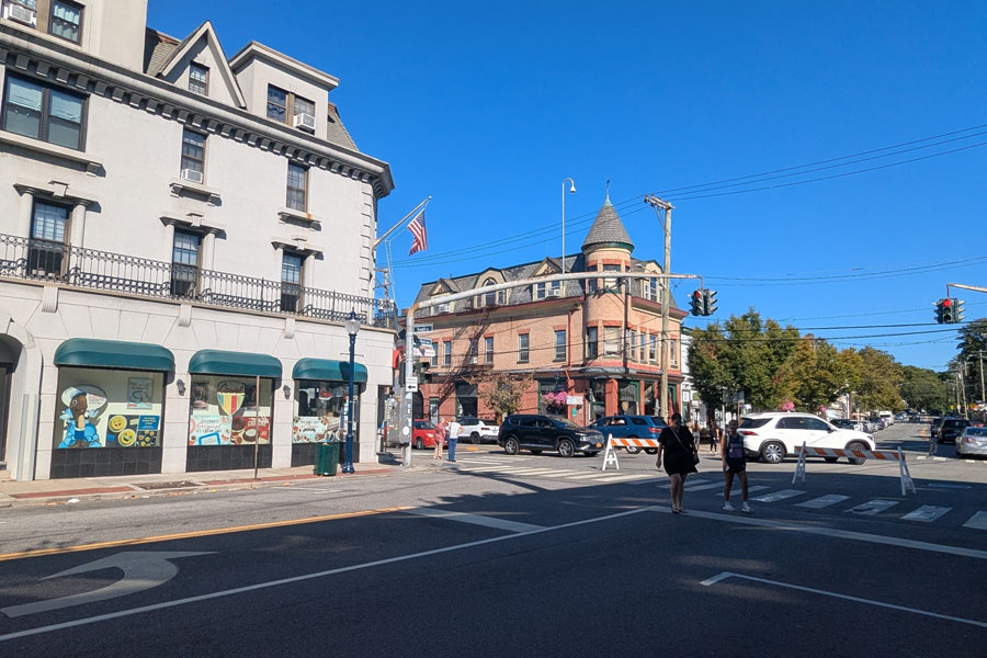Downtown Oyster Bay along Audrey Avenue features a mix of historic commercial buildings, locally owned shops, restaurants, and walkable streets that reflect the hamlet's maritime heritage and small-town character. Located on Long Island's North Shore, Oyster Bay has long served as a center of commerce and community life and remains one of Nassau County's most recognizable historic downtowns.