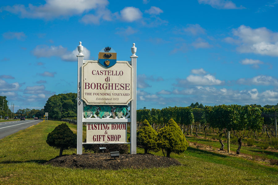 Castello di Borghese in Cutchogue is recognized as one of the founding wineries of Long Island's modern wine industry. Today, visitors traveling through North Fork Wine Country will find dozens of wineries, vineyards, tasting rooms, and agricultural attractions stretching east from Riverhead toward Greenport.