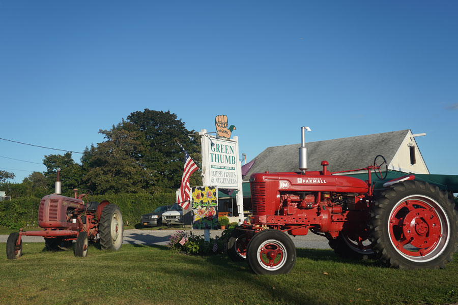 Old tractors are displayed outside a roadside fruit and vegetable stand in Water Mill on Long Island’s South Fork. The scene reflects the East End’s continuing agricultural traditions and the farms, markets, and preserved landscapes that remain part of Long Island today.