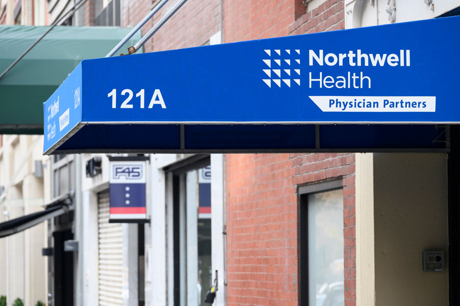 A Northwell Health Physician Partners sign marks an outpatient medical office within the health system that operates Long Island Jewish Medical Center. File photo: licensed.
