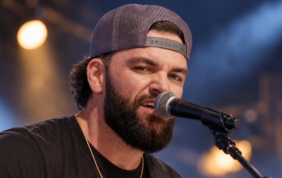 Country singer Dylan Scott performs at the microphone, bringing the modern country sound that has produced a string of chart-topping hits and billions of career streams. Scott is scheduled to perform at Flagstar at Westbury Music Fair in Westbury on November 6, 2026, as part of his ongoing tour schedule.