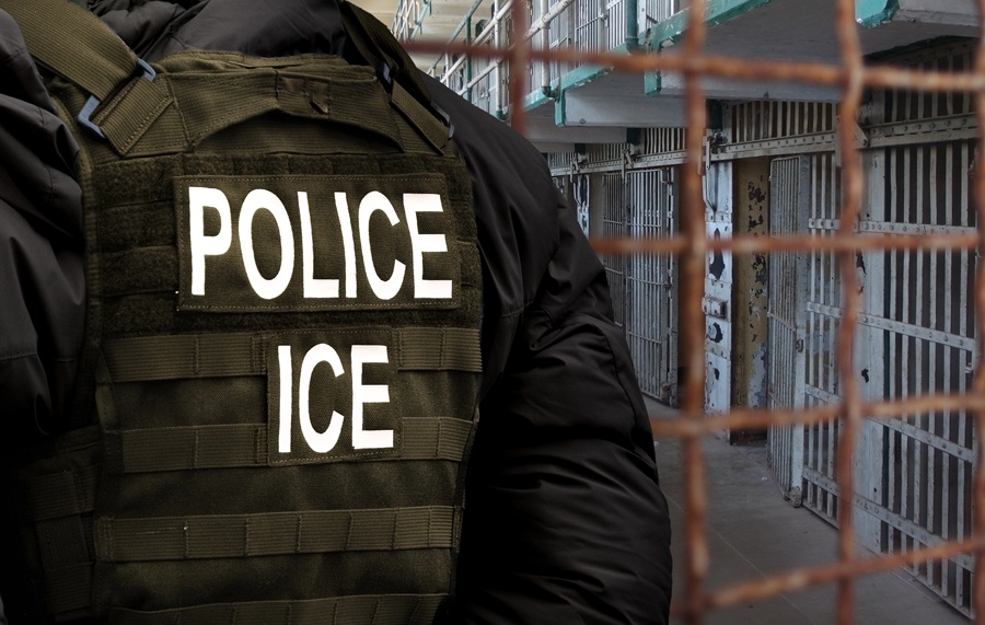 A U.S. Immigration and Customs Enforcement officer is seen inside a detention facility. Newly released federal data analyzed by LongIslandGuide.com shows nearly 3,000 ICE arrests recorded across Nassau and Suffolk counties since Jan. 20, 2025, with significant differences in enforcement patterns from one Long Island community to another.