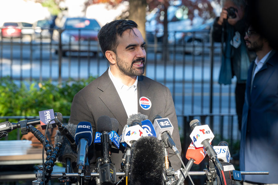 New York City Mayor Zohran Mamdani speaks to reporters. During a recent appearance on “Jimmy Kimmel Live!,” Mamdani responded to comedian Pete Davidson’s complaints about the Brooklyn-Queens Expressway, saying the city is moving forward with a multibillion-dollar plan to repair the portion it owns.